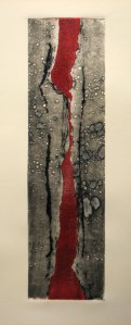 black and red collagraph 1